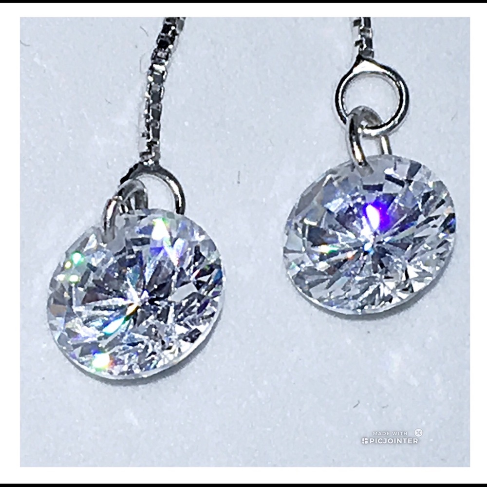 Crystal Threader Earrings, NWT - Picture 2 of 3